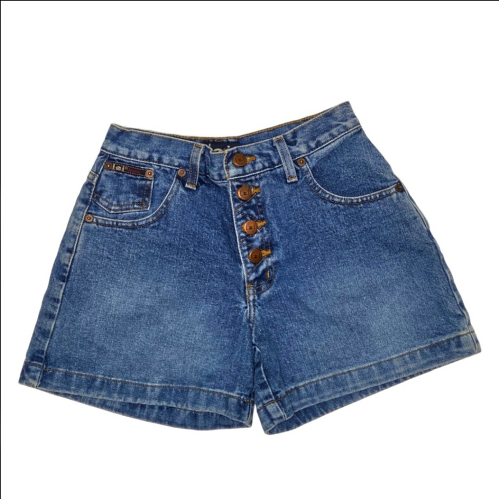 Y2K Vintage 90's l.e.i. Blue Jean Denim Shorts Mid Rise Juniors/Women's Size 5